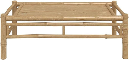 Natural Bamboo Garden Coffee Table for Outdoor Patio and Balcony | 39.4 x 21.7 Inch Spacious Surface | Durable Weather-Resistant Minimalist Design | Easy