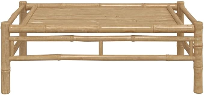Natural Bamboo Garden Coffee Table 39.4 x 21.7 in Sturdy Rectangular Outdoor Furniture Low Patio Accent for Balcony - Photo 3