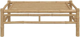 Natural Bamboo Garden Coffee Table 39.4 x 21.7 in Sturdy Rectangular Outdoor Furniture Low Patio Accent for Balcony - Photo 3