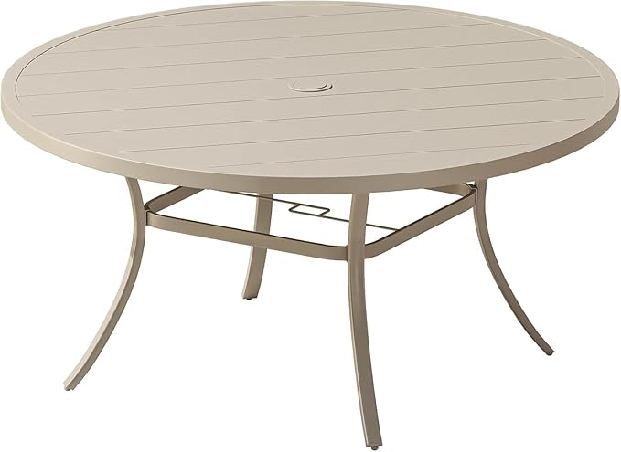 VICLLAX 60" Outdoor Round Patio Dining Table for 8-10 - Photo 1