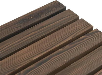 Garden Bench Set of 2 Burnt Solid fir Wood Standard Durable Patio Set Outdoor Chairs for Outdoor Tavern