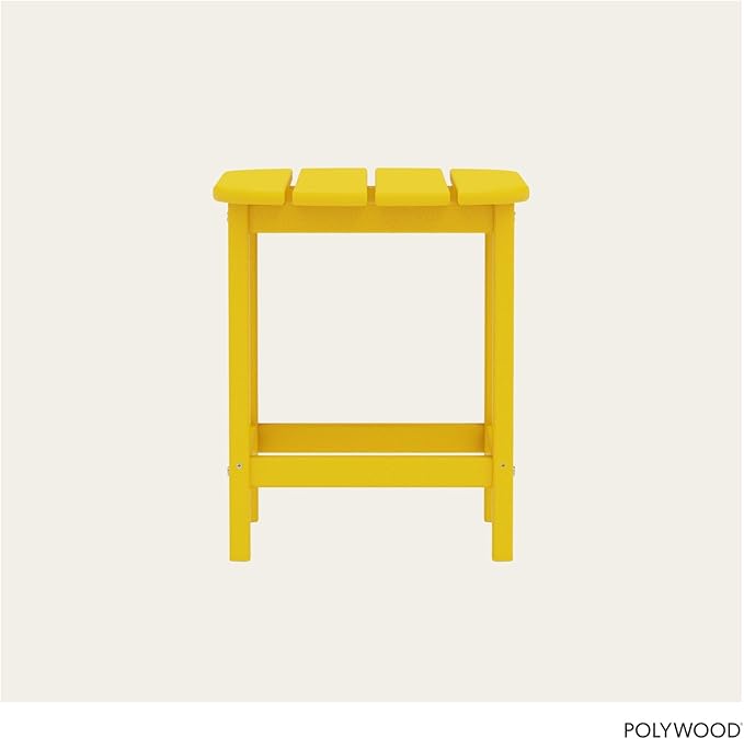 POLYWOOD SBT18LE South Beach 18" Outdoor Side Table, Lemon - Photo 5