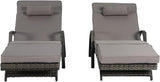 KEIKI Wicker Outdoor Chaise Lounge Chairs Set of 2 for Patio & Pool Side with 5-Level Adjustable Backrest and Cushions - Photo 7
