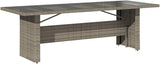 vidaXL Patio Dining Table - Gray Poly Rattan & Tempered Glass - Outdoor Garden/Lawn Furniture for Patio/Deck - Photo 9