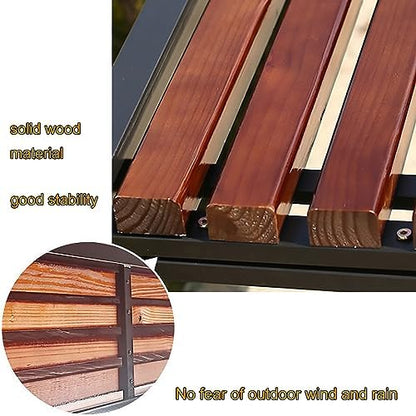 Weather Resistant Metal Garden Bench - No Backrest, 100/120/150 cm - Stylish Outdoor Furniture for Patios & Gardens - Durable, Comfortable Seating Solution