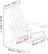 White HDPE Adirondack Garden Chair Set with Matching Table for Patio - Photo 2