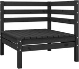 4-Piece Patio Lounge Set Solid Pinewood Black Outdoor Furniture Set with Modular Design for Garden Balcony Porch - Photo 2