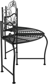 Tree Bench 59.1 Inch Black Steel Outdoor Patio Furniture, Wrap Around Garden for Trees - Photo 6