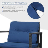 HAPPYGRILL 3-Piece Rocking Bistro Set Outdoor Patio Rocking Chairs with Coffee Table Rattan Wicker Furniture - Photo 6