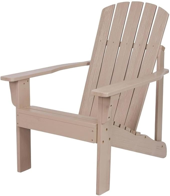 Pemberly Row Traditional Cedar Wood Adirondack Chair, Gray Finish, 36.25" H x 34.25" W x 26.75" D, Ergonomic Design, Weather-Resistant Patio Seating for Outdoor Relaxation