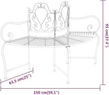 Tree Bench 59.1 Inch Black Steel Outdoor Patio Furniture, Wrap Around Garden for Trees - Photo 2
