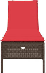 Patio Sun Lounger with Adjustable Backrest, Outdoor Chaise Lounge Chair with Removable Cushion - Photo 4