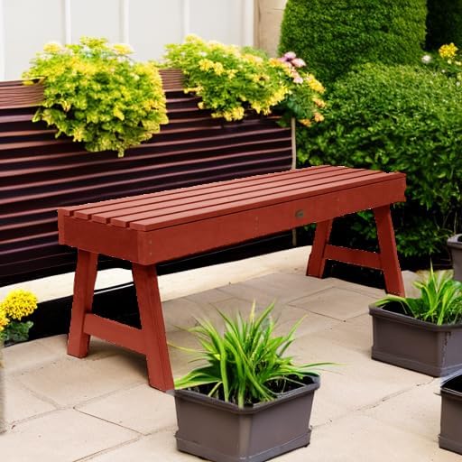 highwood Weatherly Backless Bench, 5 Feet, Rustic Red