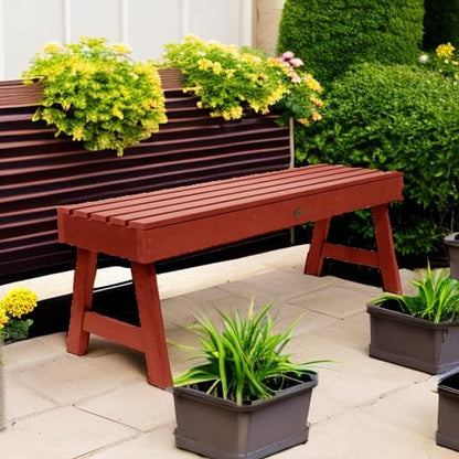 highwood Weatherly Backless Bench, 5 Feet, Rustic Red
