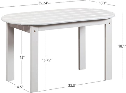 Linon Jayde Adirondack Coffee Table, White 18.11D x 35.24W x 18.11H in