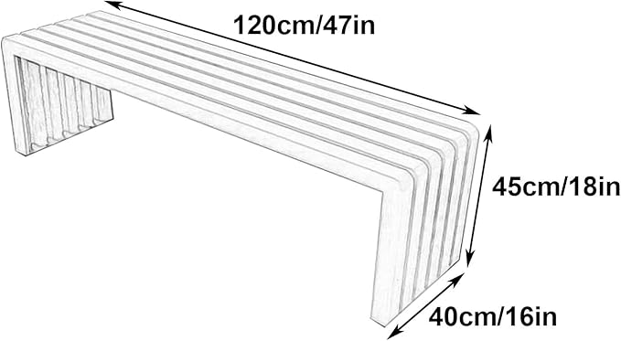 Outdoor Garden Bench, Metal Garden Bench Weatherproof, Galvanized Steel, Load-Bearing 880lbs, for Garden, Porch, Backyard and Park(Brown,120cm/47in)