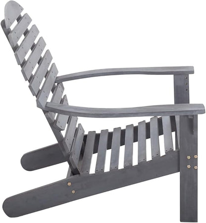Adirondack Chair Solid Acacia Wood Gray Patio Chairs Outdoor Furniture Outdoor Chairs Suitable for Gardens, Pools and Balconies.