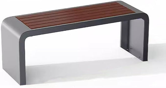 Front Porch Benches Outdoor, Metal Garden Bench, Metal Frame, Solid and Reliable, for Porch, Patio, Backyard(Gray,120cm)