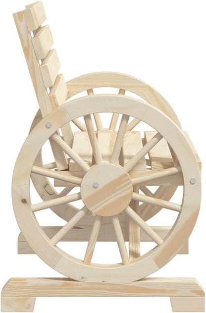 Garden Chair Set of 2 Natural Wood Finish Solid fir Wood Standard Garden Loveseat Outdoor Sofa Set for Backyard Lawn
