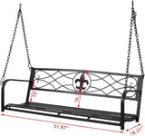 Double Metal Hanging Porch Patio Swing Chair Bench - Photo 5