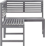 vidaXL Patio Corner Bench, Outdoor Wooden Bench for Garden Park Potting Picnic, Solid Acacia Wood, Easy Assembly - Photo 8
