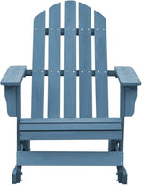 Blue Solid Fir Wood Adirondack Rocking Chair for Garden Patio Outdoor Relaxation with Ergonomic Design and Weathered - Photo 3