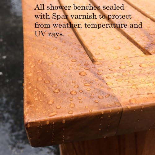 Victoria Teak Shower Bench | Heavy Sturdy Built Stool for Coffee Accent Table, Wood End Tables for Garden, Backyard, Bed, Living Room, Couch | Perfect for Indoor and Outdoor Use