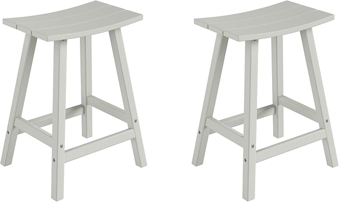 WestinTrends Malibu 2 Piece Set of 24 Height Outdoor/Patio Saddle bar stools, Sand - Photo 3