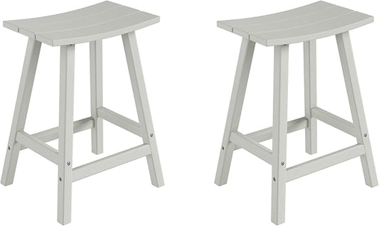 WestinTrends Malibu 2 Piece Set of 29 Height Outdoor/Patio Saddle bar stools, Sand