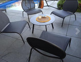 Patio Coffee Table - Metal Steel Outdoor Round Table Weather Resistant Anti-Rust Table (Black) - Photo 5