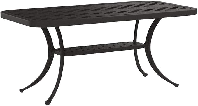 Crosley Furniture Sedona Weather Resistant Cast Aluminum Outdoor Coffee Table for Patio, Deck, Porch, Black - Photo 4