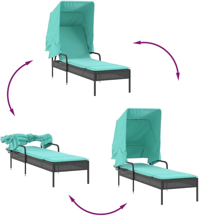 Outdoor Chaise Lounge with Retractable Canopy - Photo 8