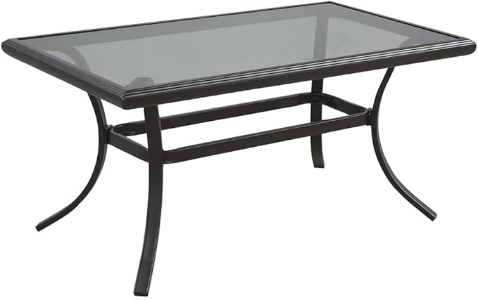 HomeRoots 21" Black Metal Outdoor Coffee Table