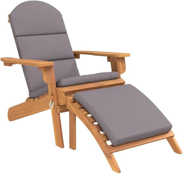 vidaXL Adirondack Garden Chair with Footrest Solid Acacia Wood - Photo 1