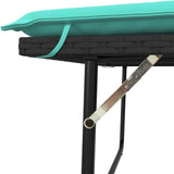 Garden Bench Deck Bench Patio Bench with Cushions and Footstool Black Poly Rattan - Photo 9