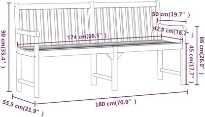 Benches for Outside,Patio Bench,Bench with Back,Yard Bench,Porch Bench,with Armrests,for The Front Porch,Deck, Balcony,Backyard,Garden, Lawn,Park, Path,70.9" Solid Acacia Wood