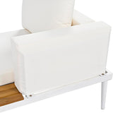 Modern Outdoor Patio Daybed with Wood Topped Side Spaces for Drinks - Photo 6