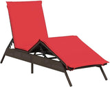 Patio Sun Lounger Set of 2, Outdoor Adjustable Reclining Chaise Lounge Chair with Thick Cushions - Photo 4