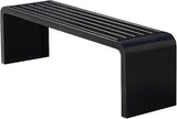 Outdoor Bench Without Backrest, Pure Wrought Iron Metal Garden Bench with Pre-drilled Fixing Holes for Patios, Porches - Photo 1