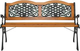 49 inch Outdoor Patio Garden Bench, Metal Park Bench - Photo 1