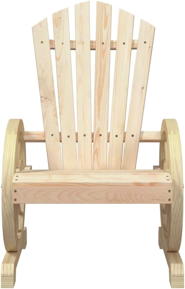 Natural Wood Solid Fir Wood Standard Adirondack Chair for Garden Backyard Patio Balcony Outdoor Seating Relaxation - Photo 5