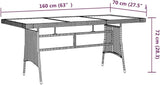 vidaXL Poly Rattan Patio Table - Elegant Black Outdoor Table with Solid Acacia Wood Top and Powder-Coated Steel Frame - Photo 3