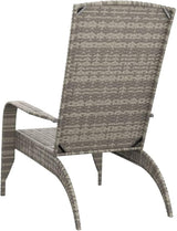 Grey Poly Rattan Adirondack Chair with Powder-Coated Steel Frame for Outdoor Patio and Garden - Photo 6