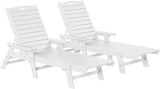 WestinTrends Malibu Poly Reclining Chaise Lounge (Set of 2) White - Photo 3