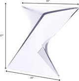 LeisureMod 15.75" Clear Stackable Plastic Side Table - Weather-Resistant Triangular Accent Table for Living Room, Patio - Photo 3