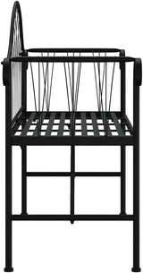 Garden Bench 50.4 x 50.4 x 34.6 in Black Metal Steel Outdoor Seating for Patio Balcony Porch Park Modern Durable - Photo 5