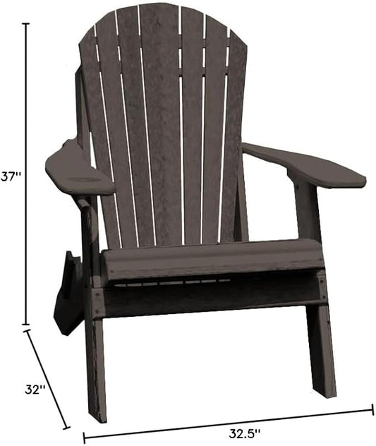 Furniture Barn USA Poly Folding Adirondack Chair, Coastal Gray