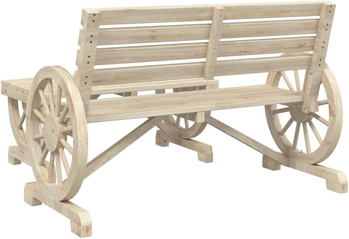 2-Piece Garden Lounge Set with Bench and Coffee Table, Solid Fir Wood Construction for Durable Outdoor Furniture, Rustic Farmhouse Style in Warm Brown Finish, Ergonomic