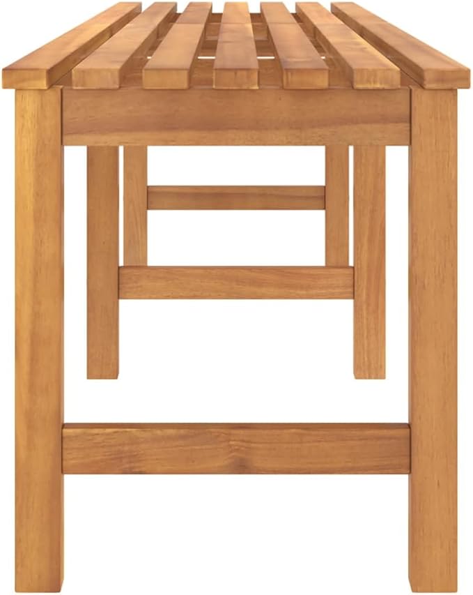Garden Bench Warm Teak Solid Teak Wood Park Bench Yard for Balcony Courtyard 70.9 in Length Durable