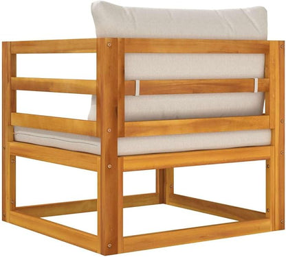 Garden Chair Light Grey Solid Acacia Wood, Compact Modern Outdoor Seating for Balcony, Patio, Backyard, Deck